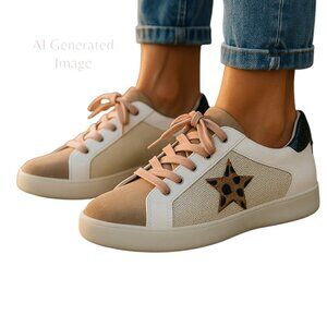 Beach by Matisse MELODY Multicolor Star Lace Up Tennis Shoes Sneakers Size 8 M